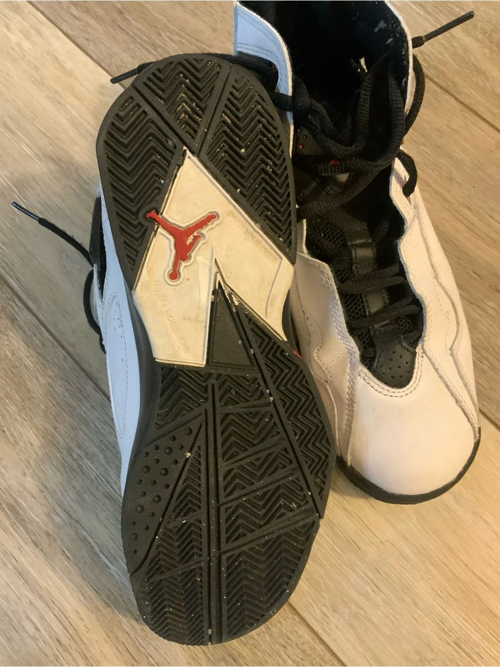 Jordan Kids White/Black/Red High-Top Sneakers